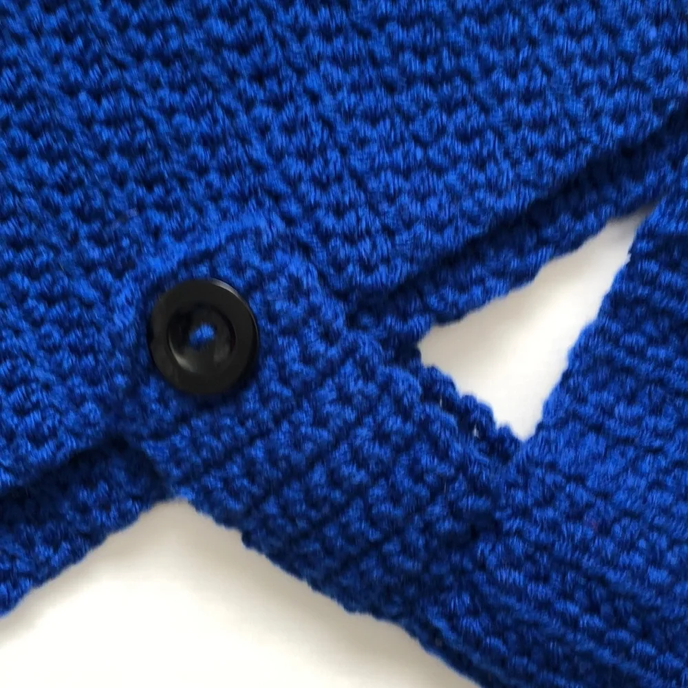 Handmade Crochet Dog sweater & Hat Blue Yellow